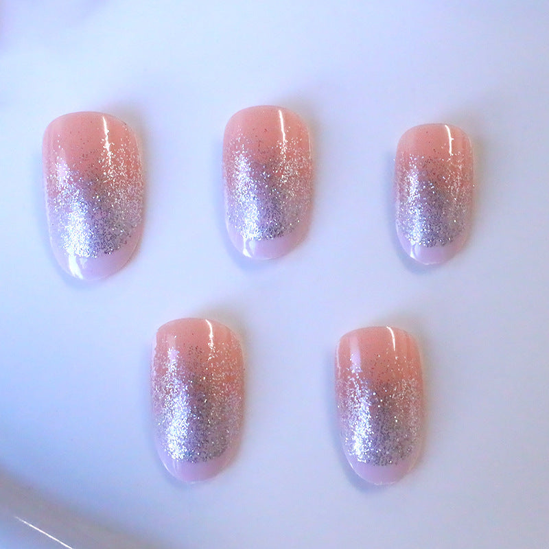 Glittery French Tip Nail Enhancements Kalsten