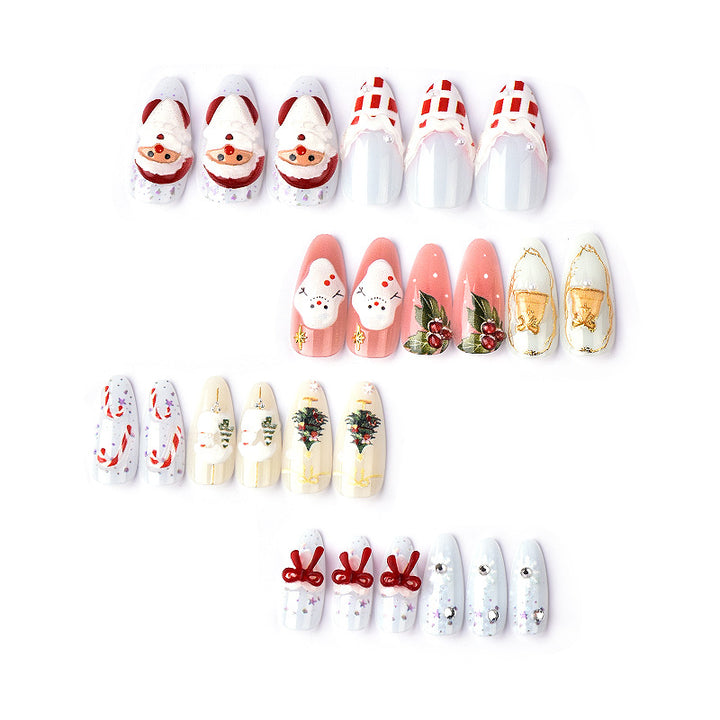 Festive Holiday-Themed Press-On Nail Art Set Kalsten