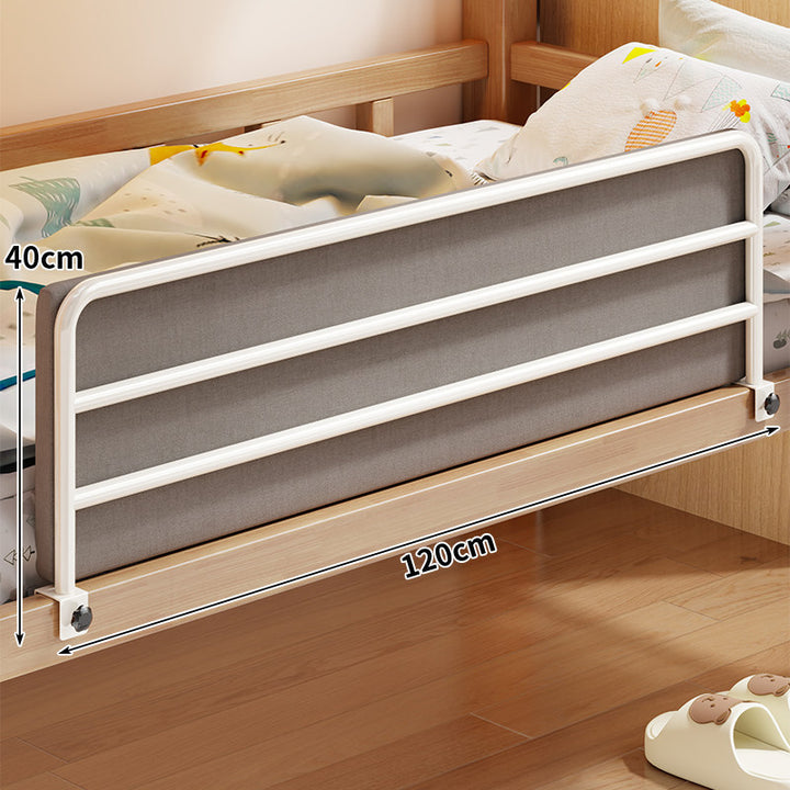 Foldable Mesh-Lined Clamp-On Child Bed Safety Guard Rail with Padded Panel