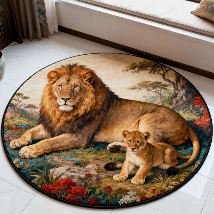 Animal-Themed Round Area Rug