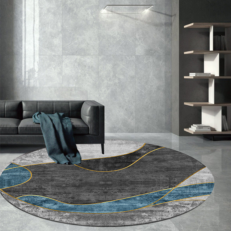 Geometric Patterned Round Area Rug Kalsten