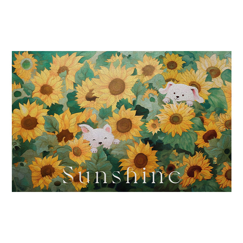 Cozy Floral-Themed Doormat