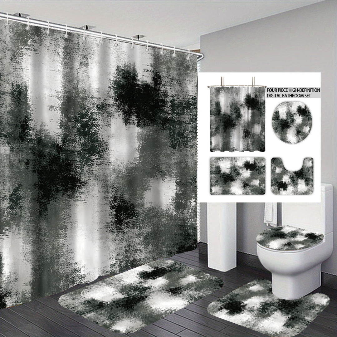 Abstract Design Four-Piece Digital Bathroom Set Kalsten