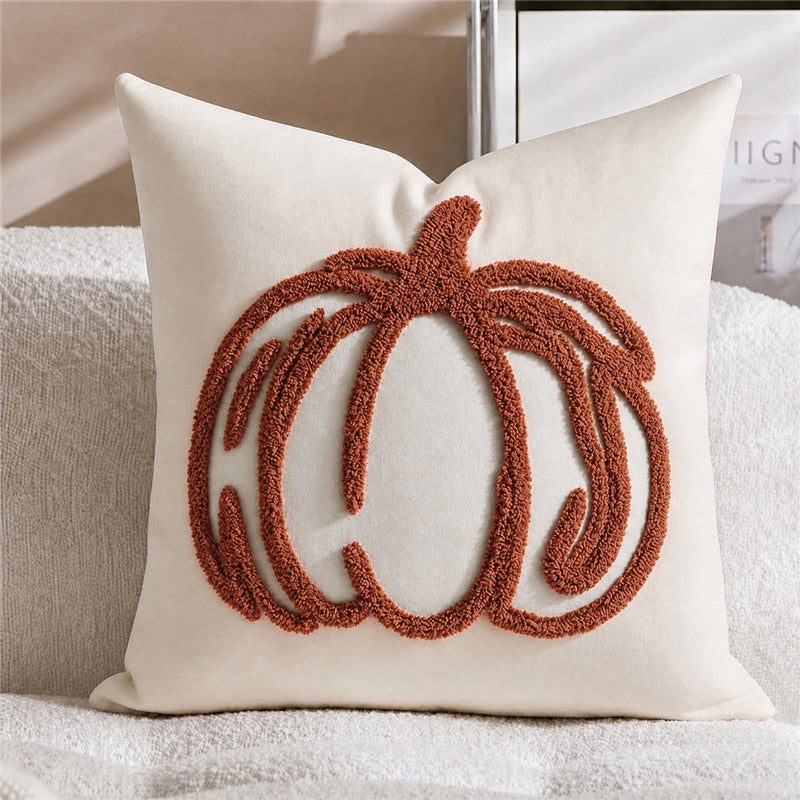 Decorative Tufted Pumpkin Throw Pillow Cover