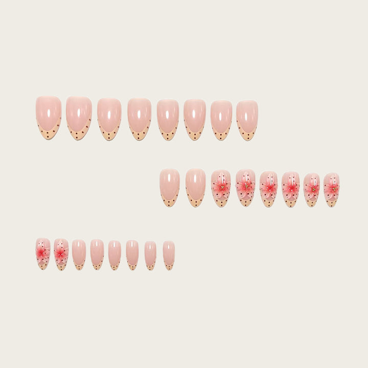 Artificial nails with floral design and elegant accents Kalsten
