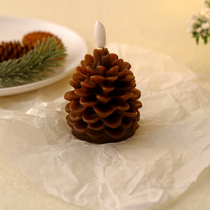 Pinecone Sculptural Decorative Wax Candle