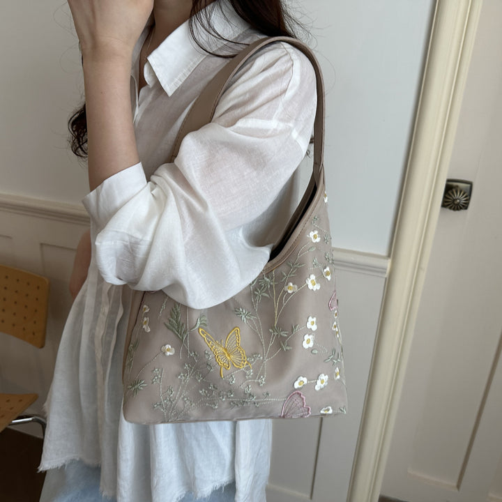 Artistic Embroidered Hobo Bag