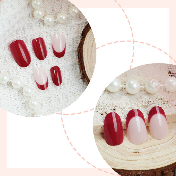 Elegant Dual-Tone Press-On Nail Art Kalsten