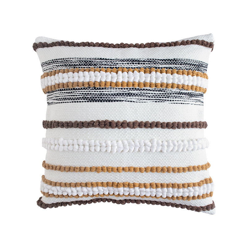 Rectangular decorative lumbar pillow with typographic jacquard pattern Kalsten