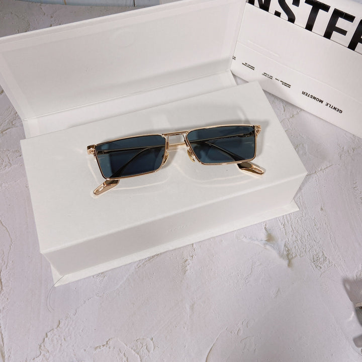 Fashionable sunglasses with rectangular metal frame Kalsten