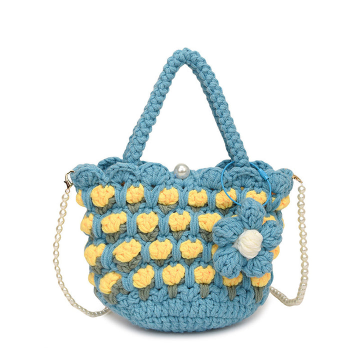 Cute Floral Crochet Handbag
