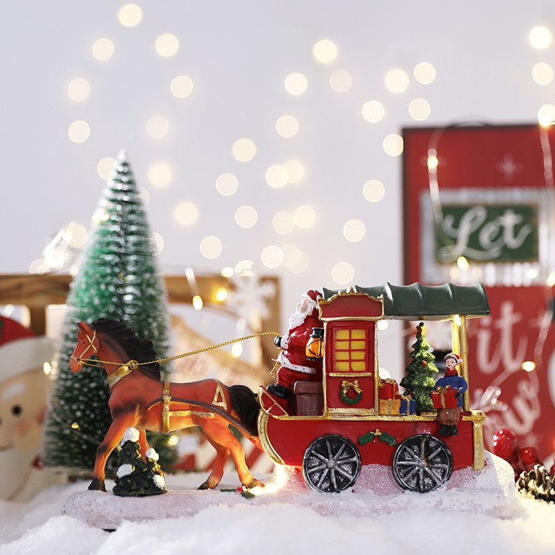 Vintage Santa Claus Sleigh Ornament