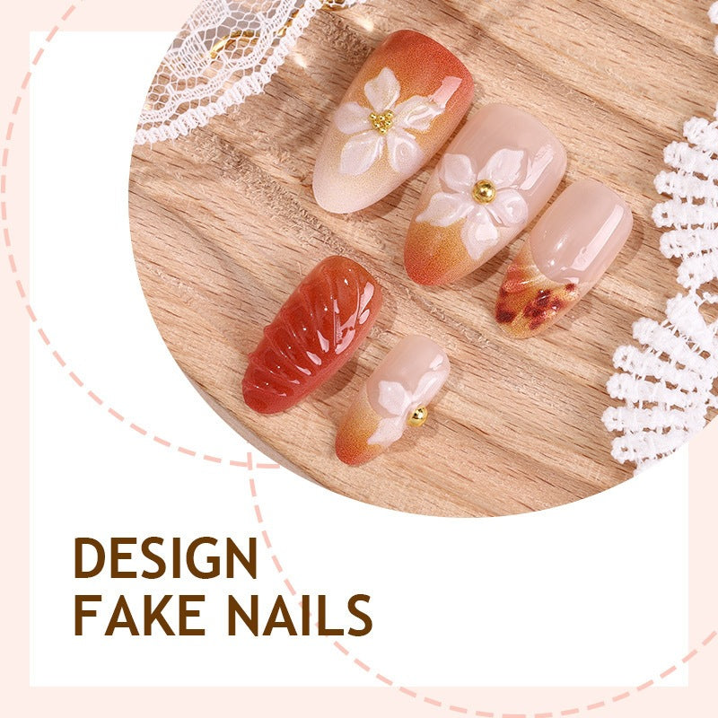 Artificial nail set with elegant flower and autumn motifs Kalsten