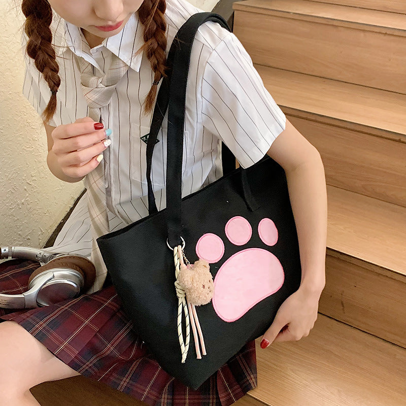 Cute Animal Paw Print Tote Bag