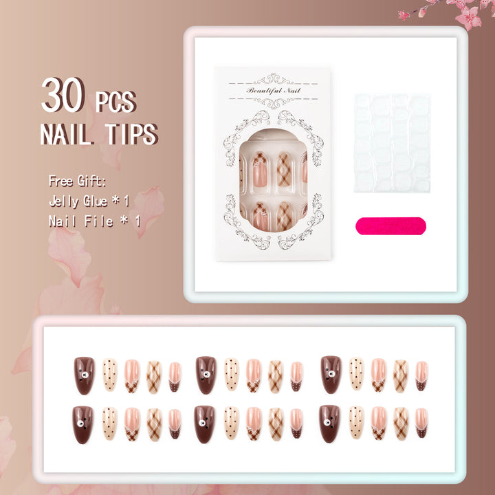 Decorative Press-On Nail Art Set with Chic Patterns