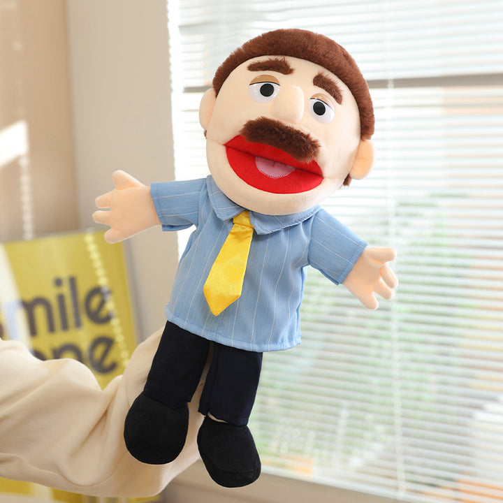 Hand Puppet Plush Boy Character with Movable Mouth and Soft Fabric Body Kalsten
