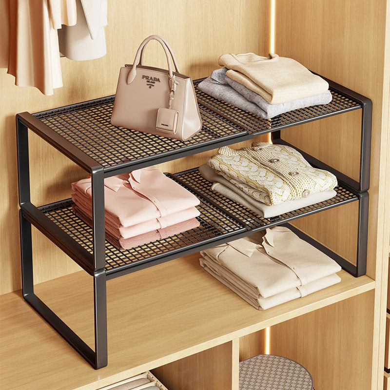 Adjustable Metal Closet Shelf Riser Organizer