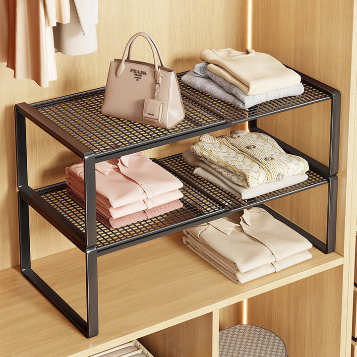 Adjustable Metal Closet Shelf Riser Organizer