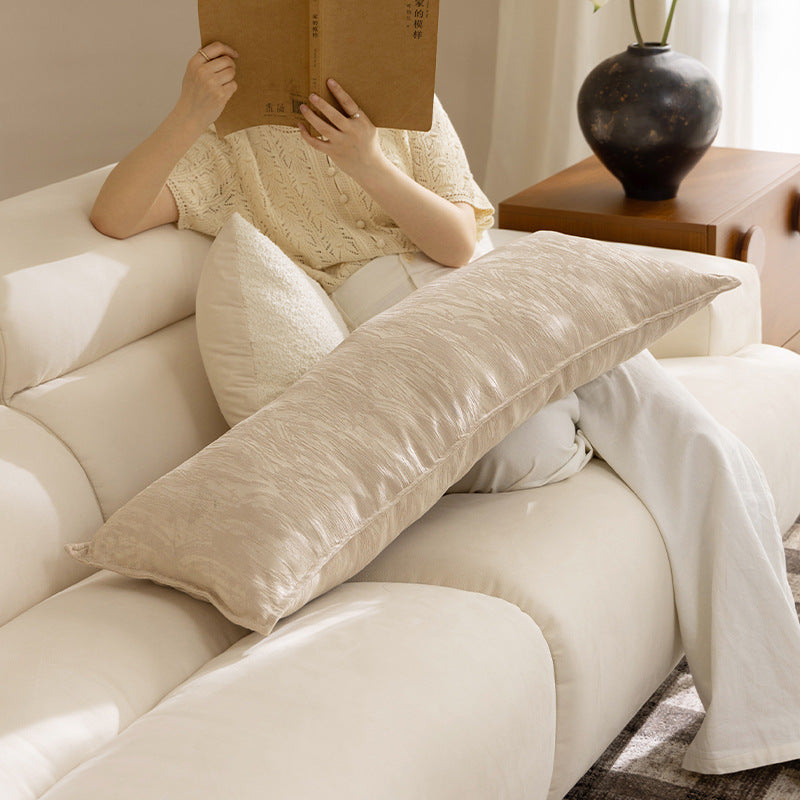 Extra-long ergonomic bouclé lumbar pillow