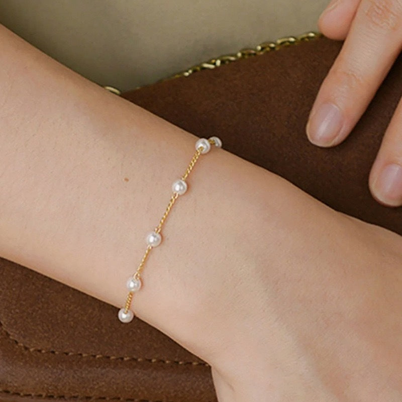 Elegant Pearl Accent Chain Bracelet Kalsten