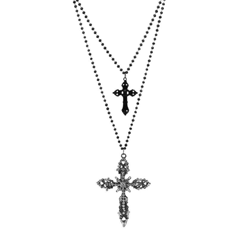 Dual-Layered Cross Pendant Necklace Kalsten