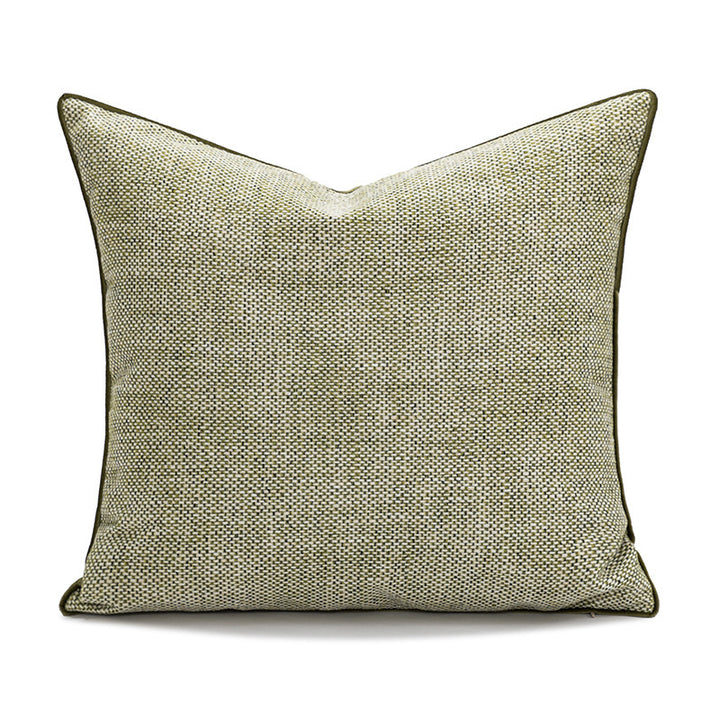 Square cushion cover with abstract houndstooth jacquard and fine linen blend Kalsten