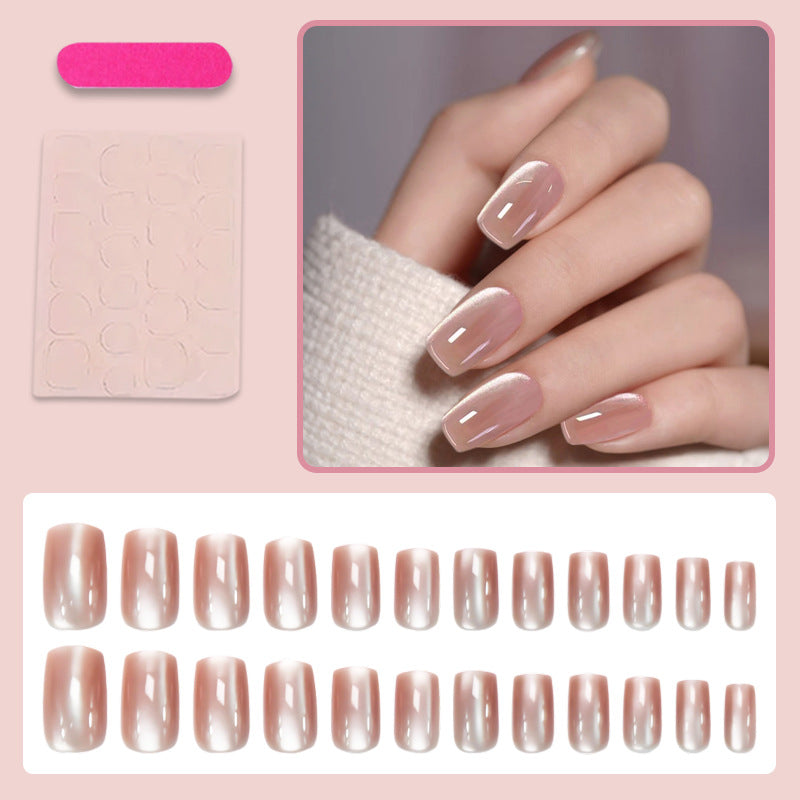 Artificial nail set with glamorous black glitter accents Kalsten