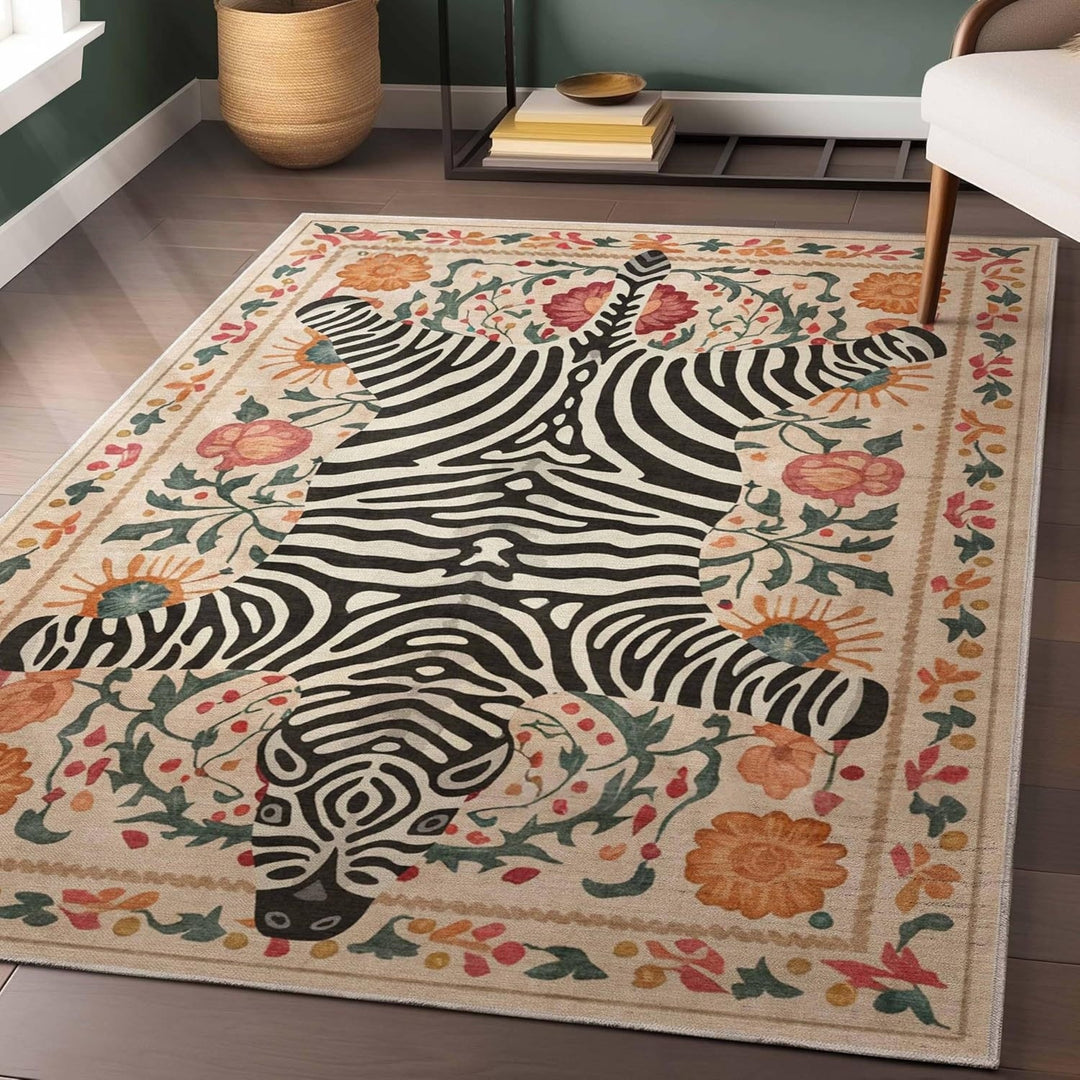 Artistic Tiger Print Area Rug Kalsten