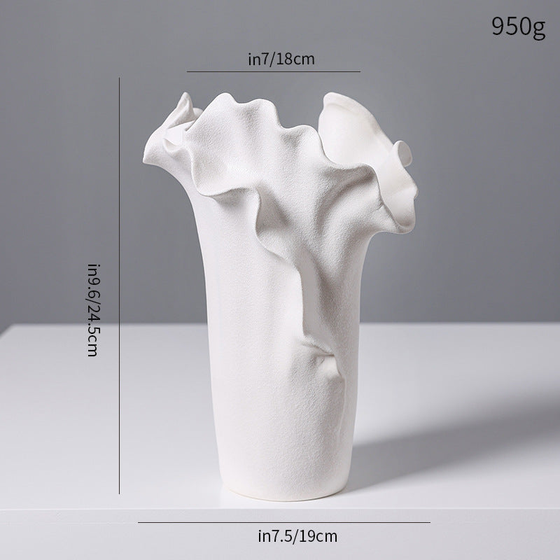 Decorative Sculptural Black Ceramic Vase Kalsten