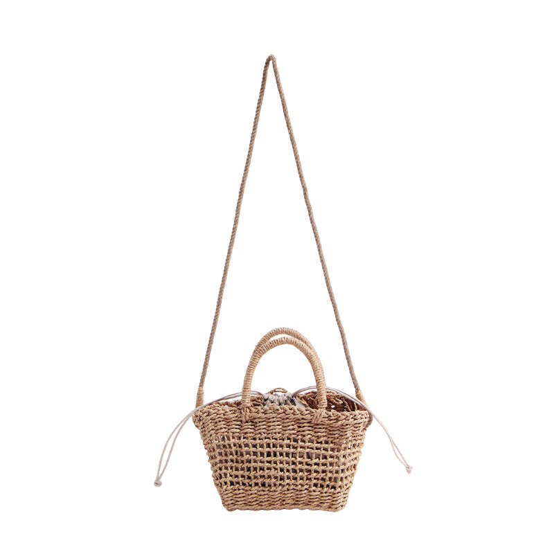 Handcrafted basket bag with detachable shoulder strap Kalsten
