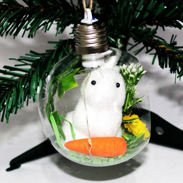 Festive Holiday Ornament with Bunny Figurine Kalsten