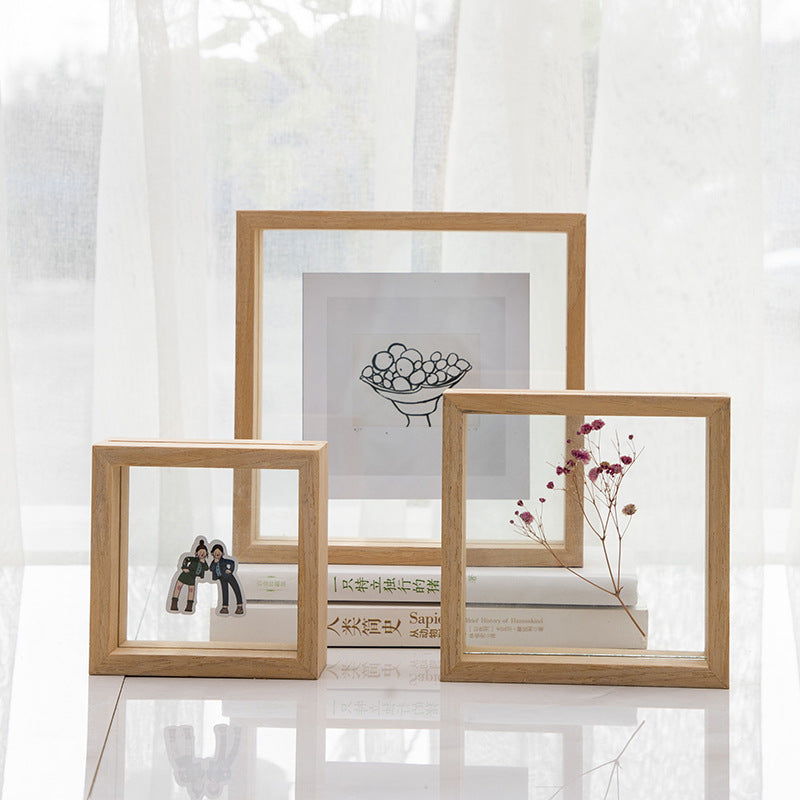 Natural Wood Shadow Box Frame for Home Display