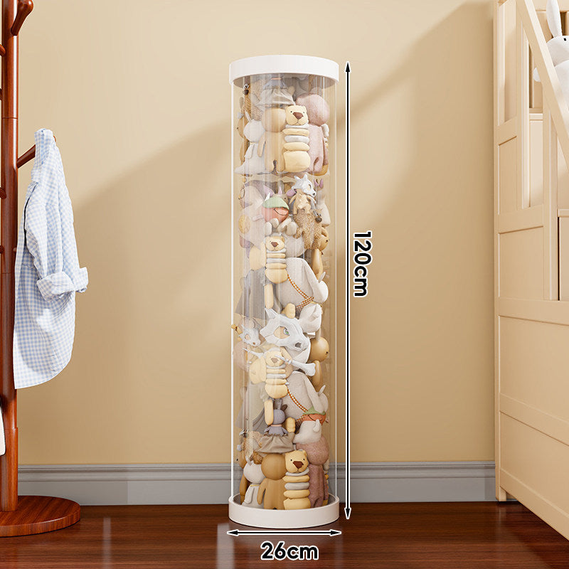 Vertical Transparent Plush Toy Storage Cylinder Organizer