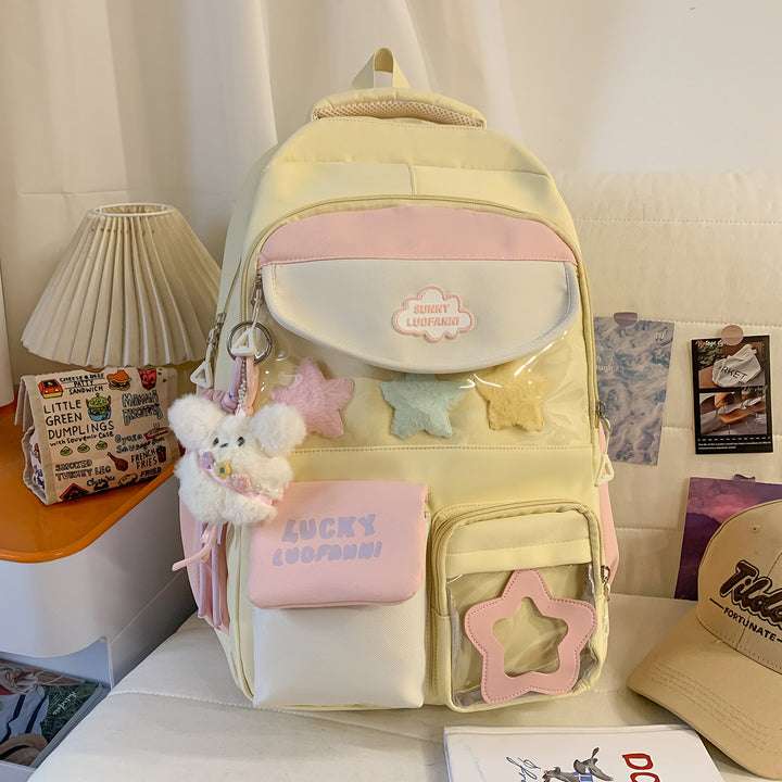 Deluxe Star-Embellished Casual Backpack Kalsten