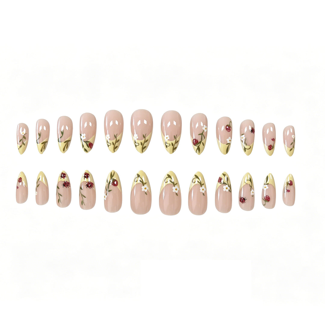 Floral Patterned Acrylic Nail Enhancements Kalsten