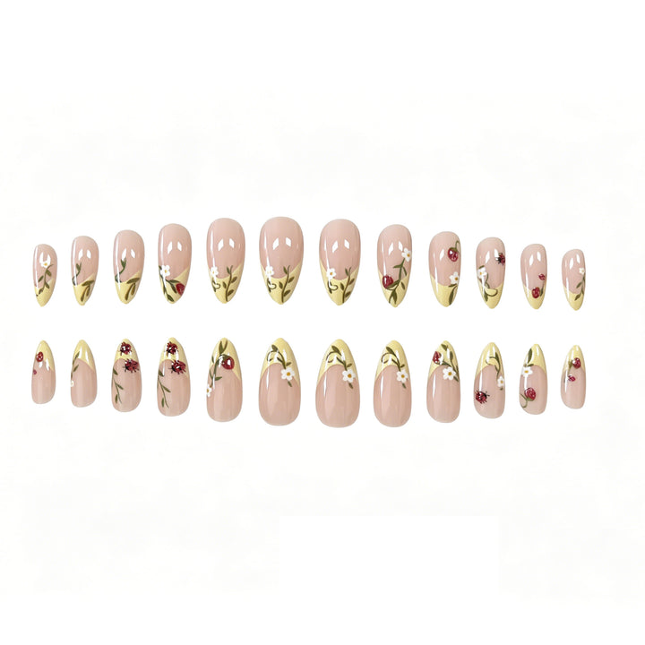 Floral Patterned Acrylic Nail Enhancements Kalsten