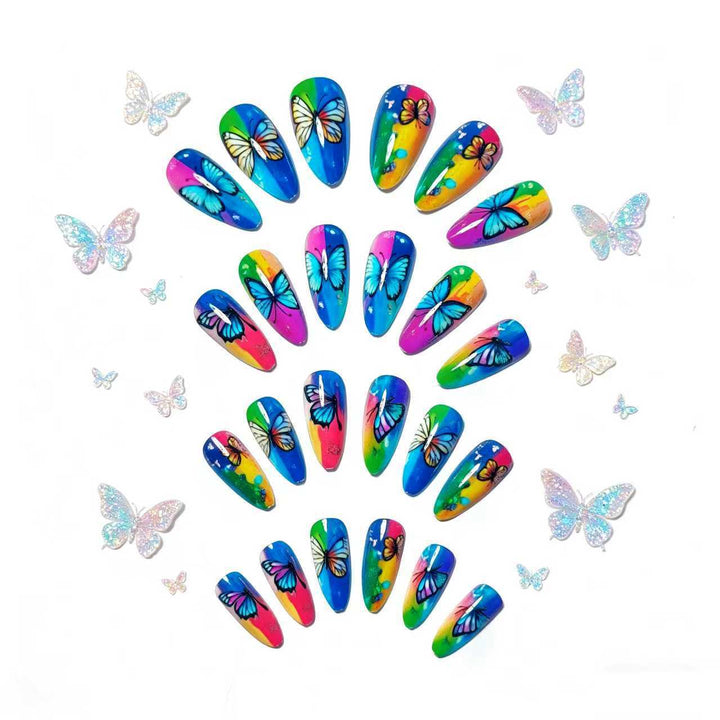Butterfly-Inspired Vibrant Nail Art Kalsten