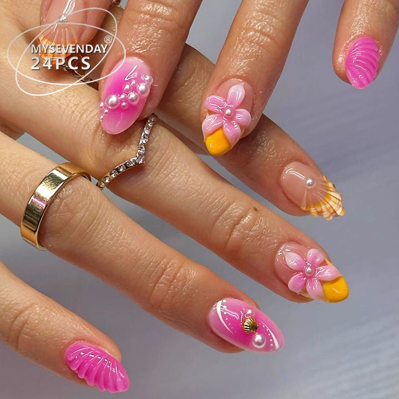Decorative Floral Long Press-On Nail Set Kalsten