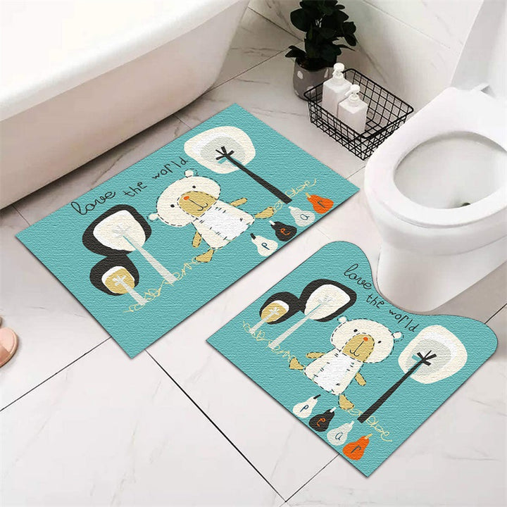 Festive Holiday-Themed Bathroom Mat Set