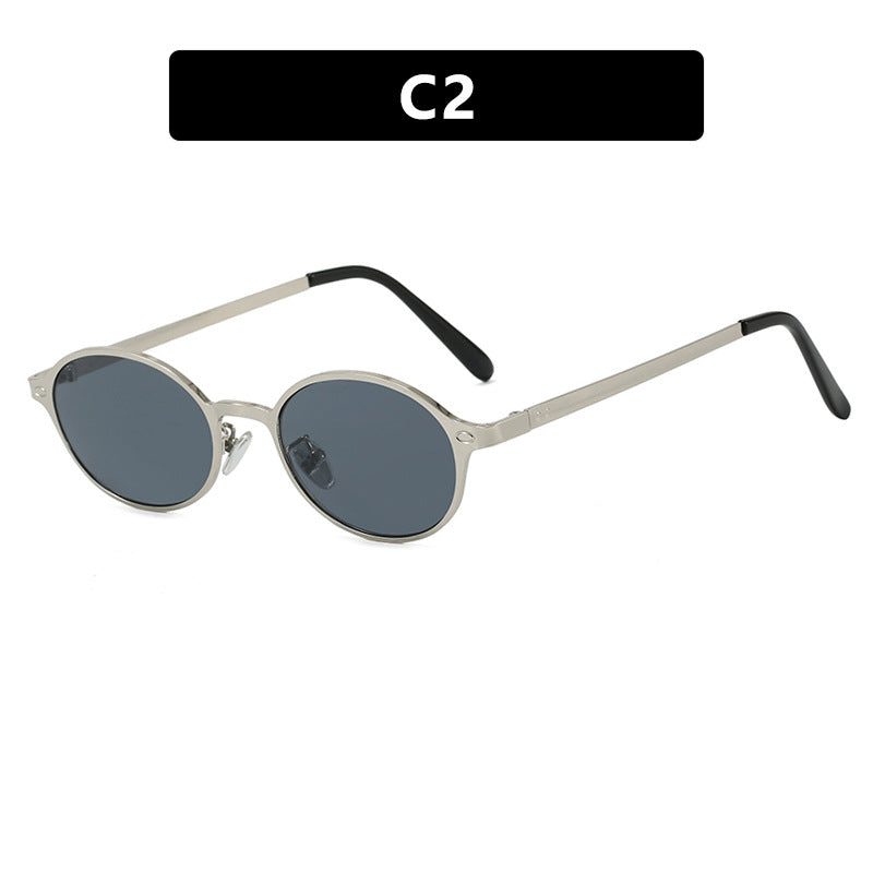 Women's round glasses with a delicate metal frame and comfortable nose pads Kalsten