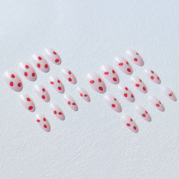 Strawberry-Themed Acrylic Nail Art Kit