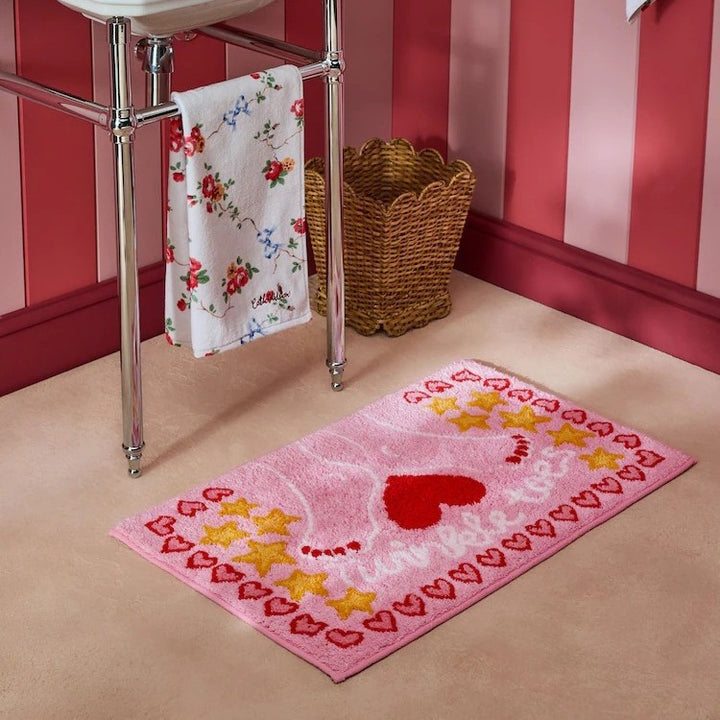 Floral Patterned Bathroom Rug for Home