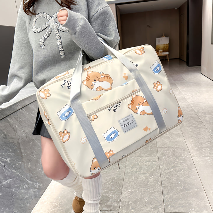 Fun Cat-Themed Travel Duffle Bag Kalsten
