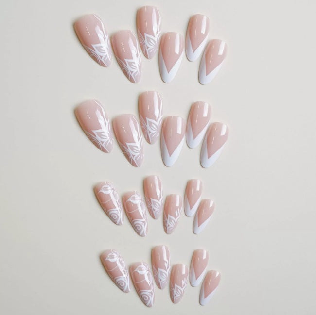 Artistic Floral Stiletto Nail Art Kalsten