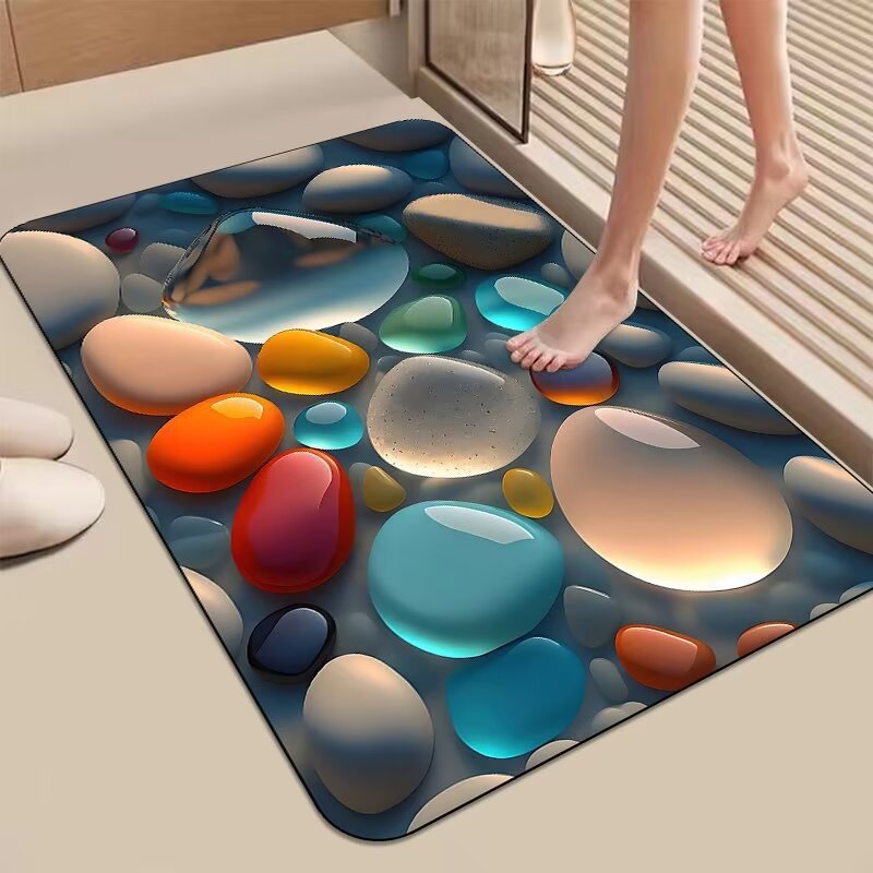 Decorative 3D Pebble Design Bath Mat Kalsten
