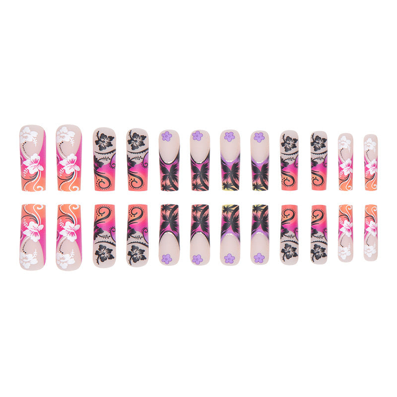 Tropical Floral Nail Art Extensions Kalsten
