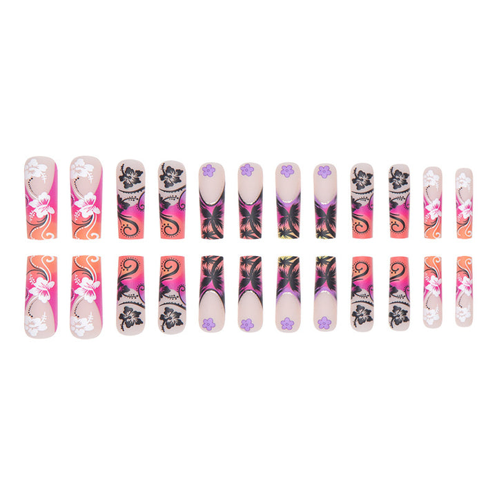 Tropical Floral Nail Art Extensions Kalsten