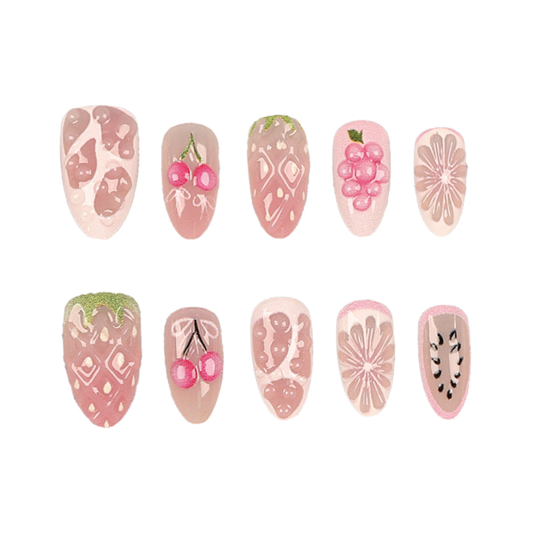 Fruit Themed Press-On Nail Art
