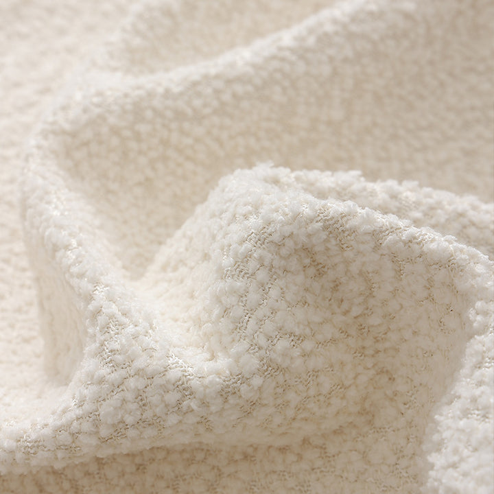 Rectangular Boucle Lumbar Pillow with Textured Teddy Surface Kalsten