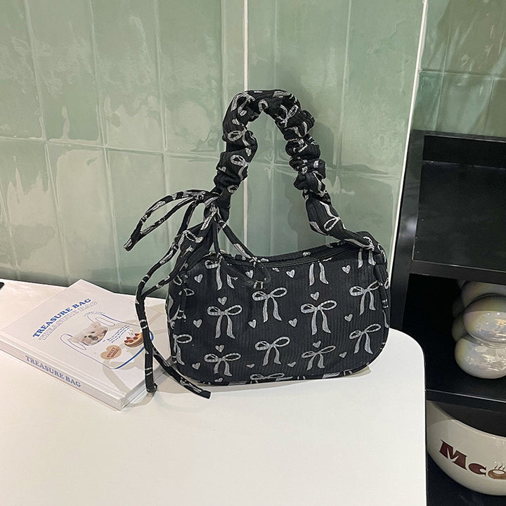 Playful Bow-Print Shoulder Bag